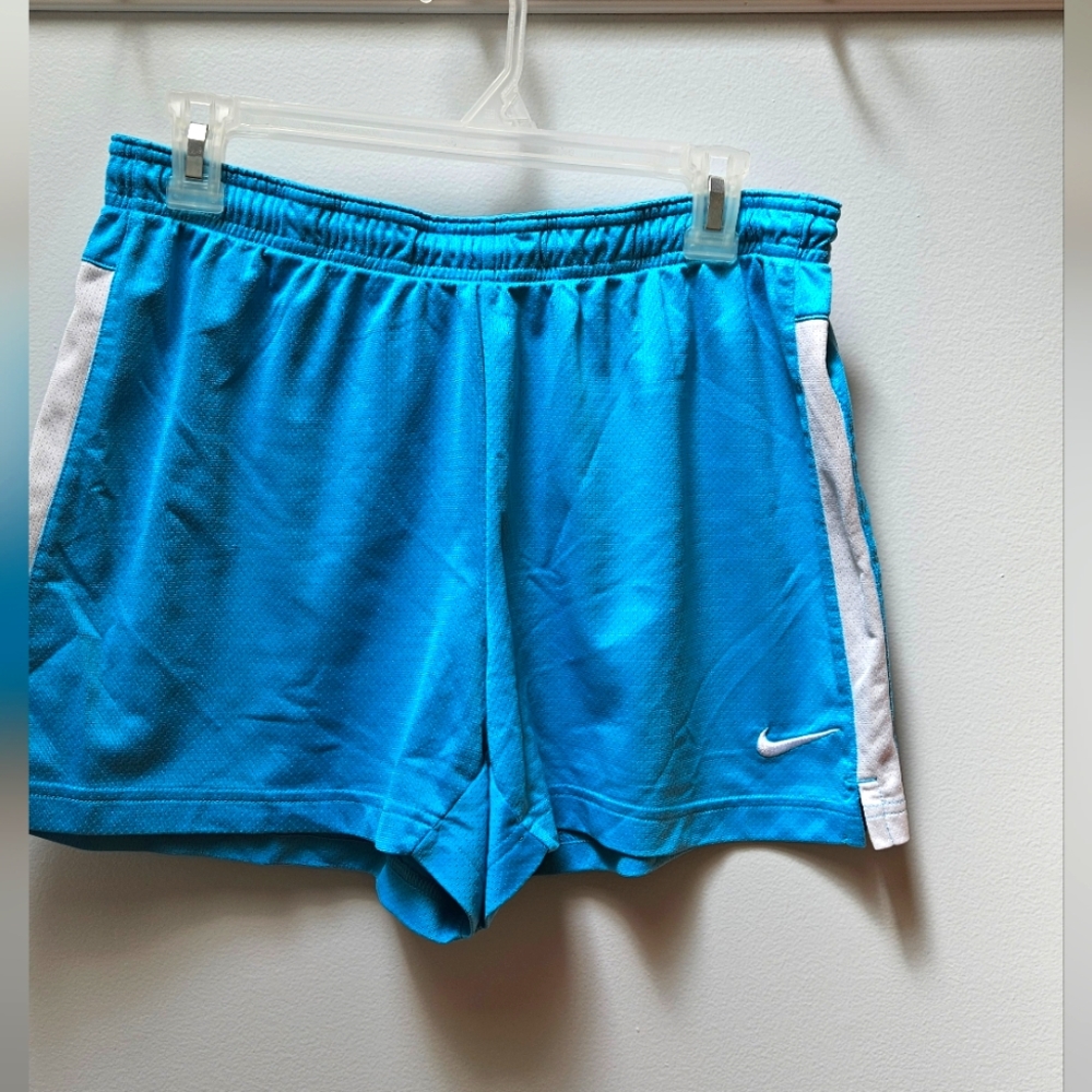 Nike Dry-Fit Women's Teal and White Athletic Shorts